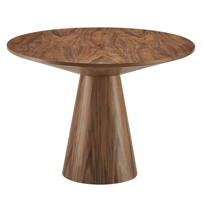 Simplistic Modern 75" Walnut Wood Oval Dining Table