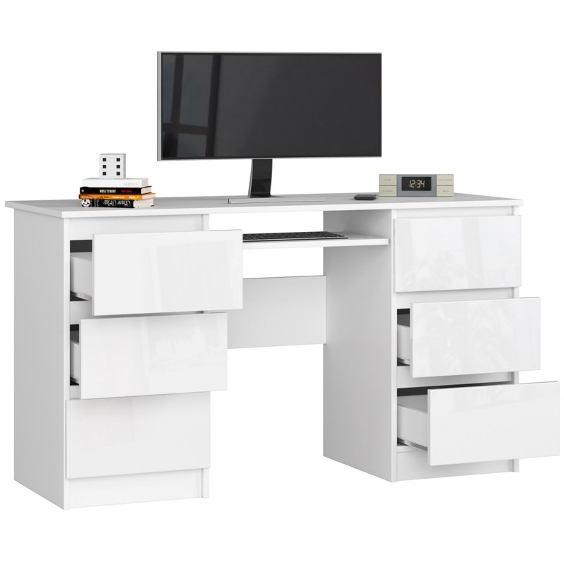 Eldrin Computer Desk, White Gloss