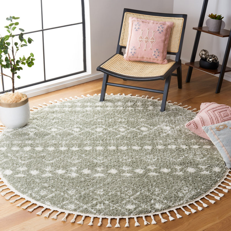 Akiesha Fringe Shag Performance Southwestern Rug, Rectangle 2'2" x 4'