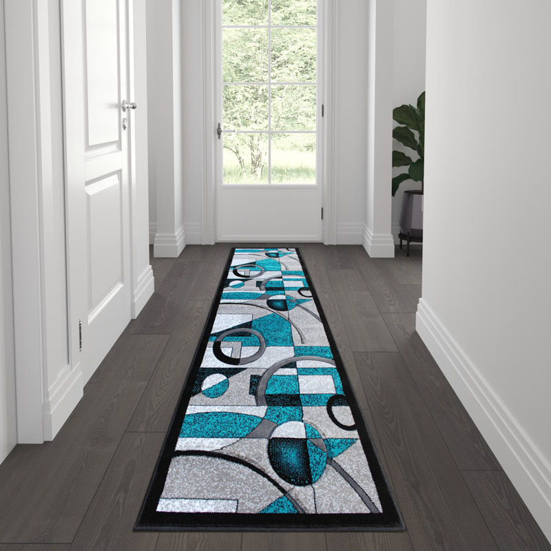 Skaghi Modern Geometric Abstract Area Rug, Runner 2' x 7'3"
