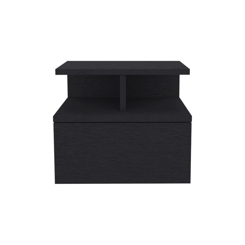 Floating Nightstand, One Drawer, Black