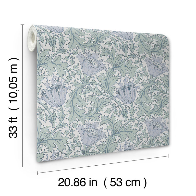 Papier peint Anemone Floral Trail, Bleu