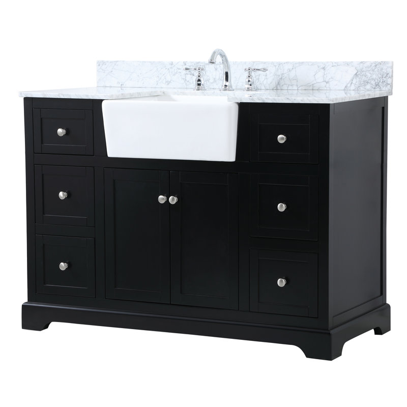 Ensemble de meuble-lavabo simple 48 po Pardue, Noir
