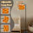  Arc Floor Lamp Watercolor Tall Modern Standing Lamp LED Adjustable Linen Lampshade 3 Color Temperatures