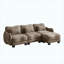 Canapé en L chenille avec repose-pieds mobile, canapé modulaire surdimensionné à 3 places avec 3 coussins de taille, conception ergonomique, assemblage facile, café-355991552