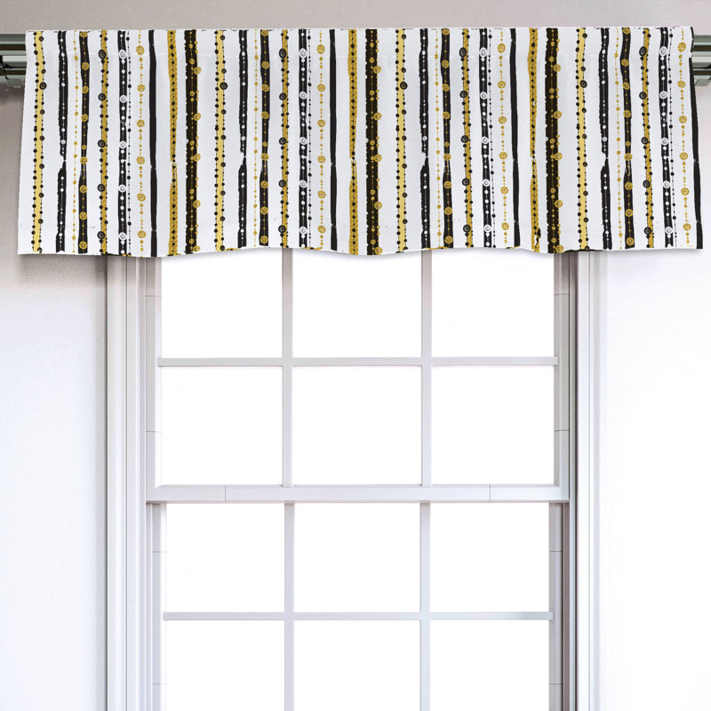 Sateen Striped Ruffled Window Valance