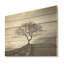 Un bel arbre dans un paysage au bord du lac - Art mural en bois sur bois de pin naturel-101406405