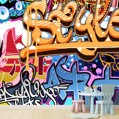 Vibrant Graffi Street Paint Peel & Stick Abstract Border