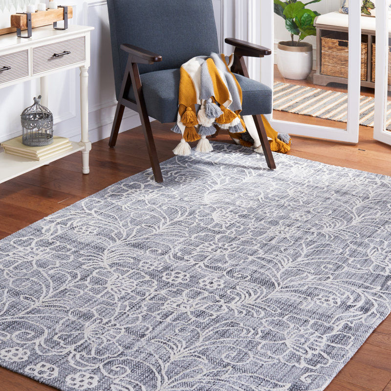 Marbella Hand Tufted Performance Floral Rug, Rectangle 4' x 6'