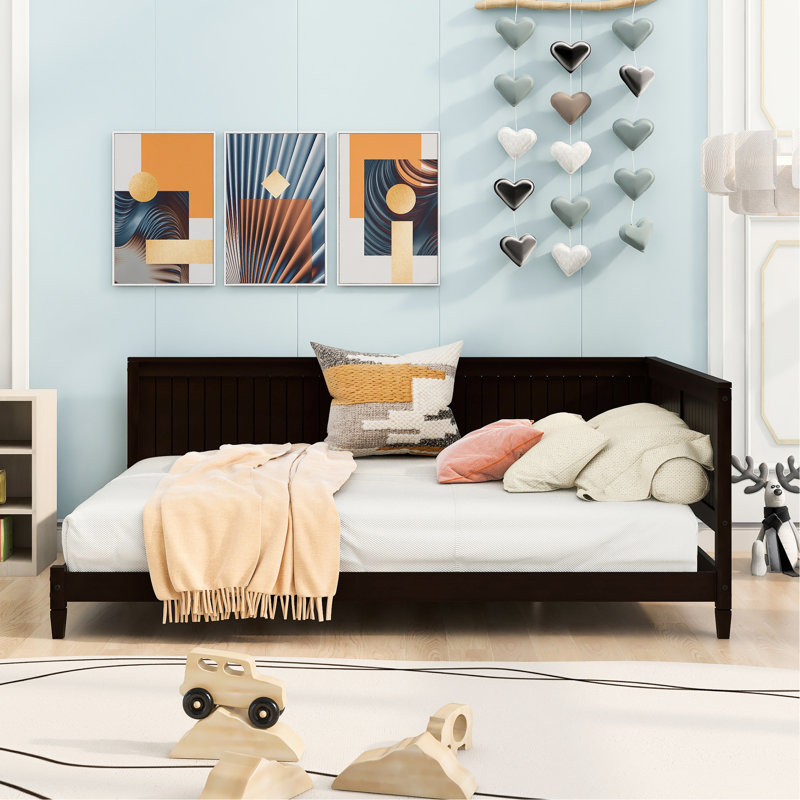 Full Size Daybed/ Bed In , Mid-Century Modern Classic Style, Wood With And Armrest Daybed/, Modern, & , Home Furniture, Full