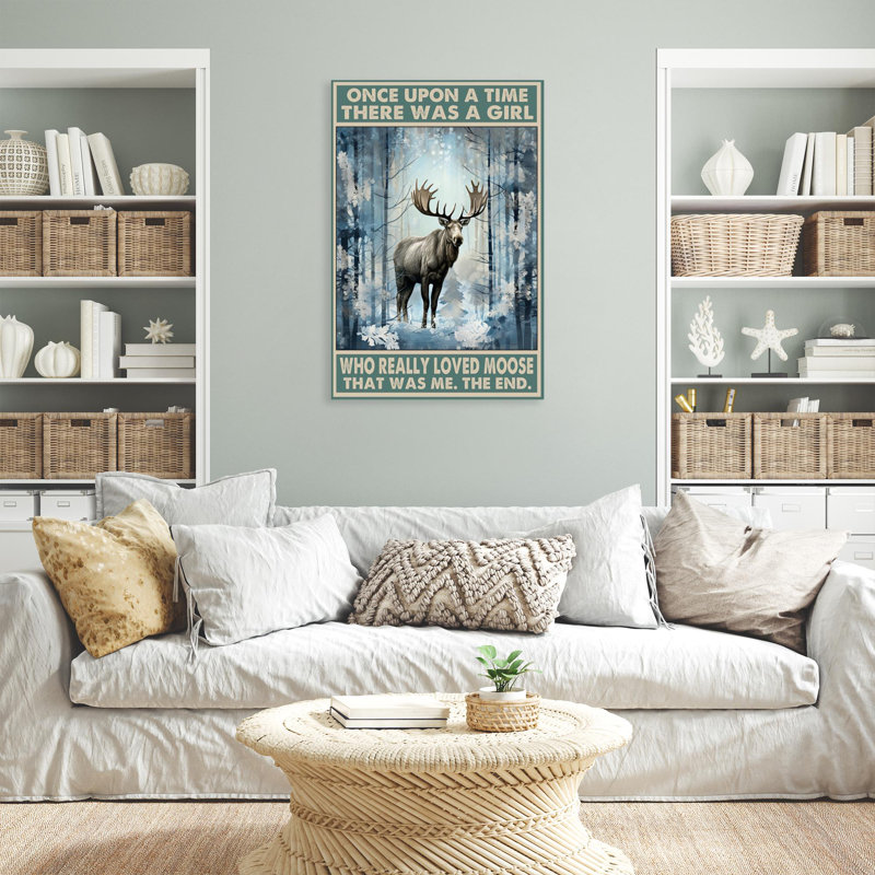 «Who Really Loved Moose», reproduction d'art graphique sur toile tendue 1 pièce, H 14 po x l 11 po x P 1,25 po