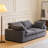 Chenille Fabric Upholstered Sofa, Oversized Comfy Cloud 3-Seater Sofa Couch, Double Plush Cushion For Living Room, Grey