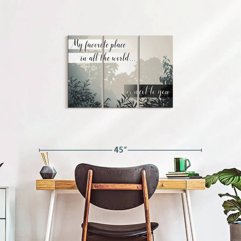 «Love Love», ensemble de 3 impressions sur toile par Yi, H 20 po x l 33 po x P 1,25 po