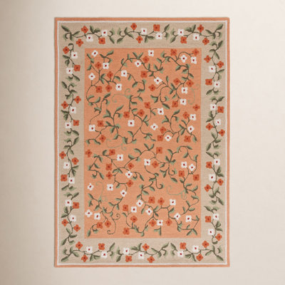 Hand-Tufted Wool Floral Outdoor Rug