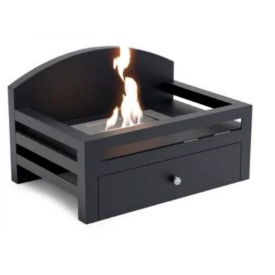Ivy Bronx 29cm W Black Bio-Ethanol Fireplace with 6828 BTU