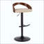 Tabouret de bar réglable avec pivot en métal et similicuir avec repose-pieds arrondi en T - ensemble de 3-702608888