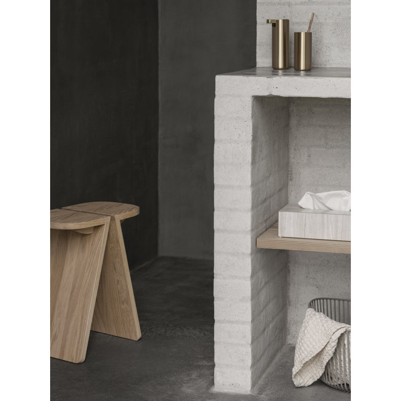 Avio Accent Stool, 17.7" H X 15" W X 9.1" D, Oak