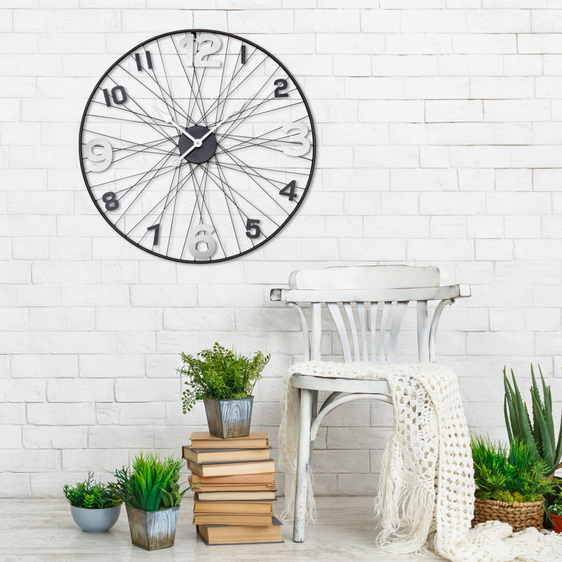 Ashanti Bike Wheel Silver Clock, 27.5"