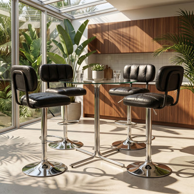 Tabouret de bar en similicuir réglable l 17,5 po x P 16 po x H 44 po Wonder Haus