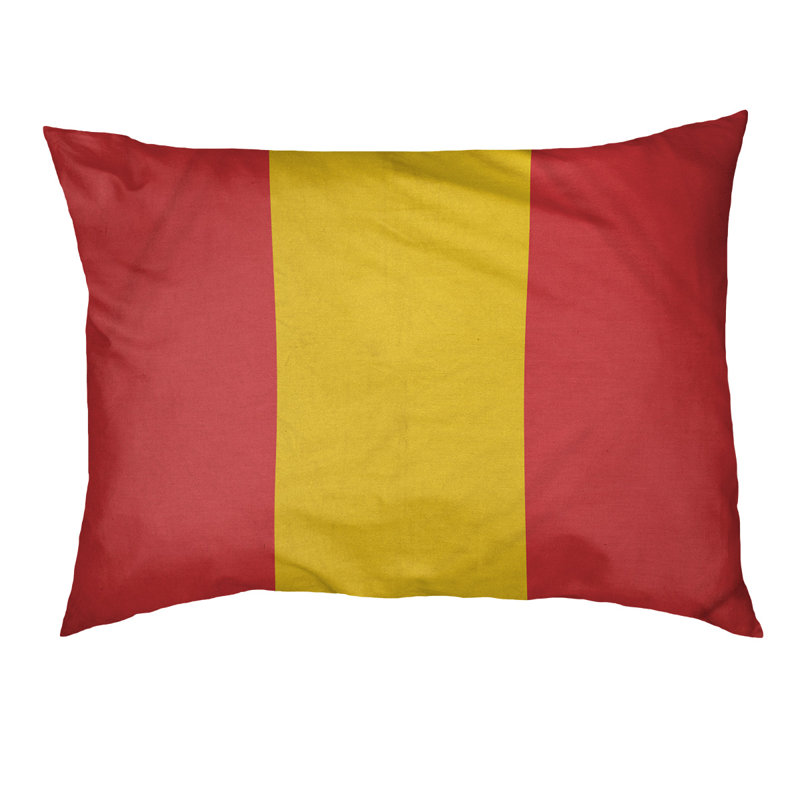 Oreiller Maryland, Moyen (l 28 po x P 18 po x H 6 po), Rouge / jaune / rouge