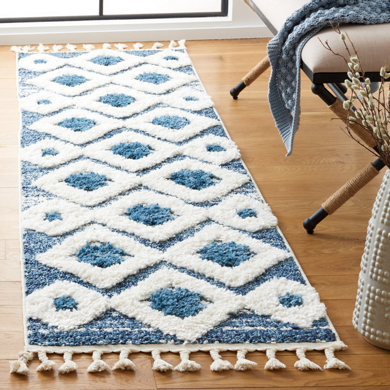 Tapis à poils longs Imraan, Tapis de couloir 2 pi 3 po x 8 pi
