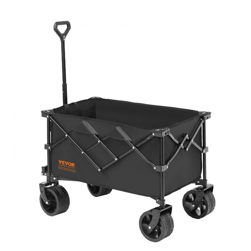 Collapsible Folding Wagon, 150 L Beach Wagon Cart with All-Terrain Wheels
