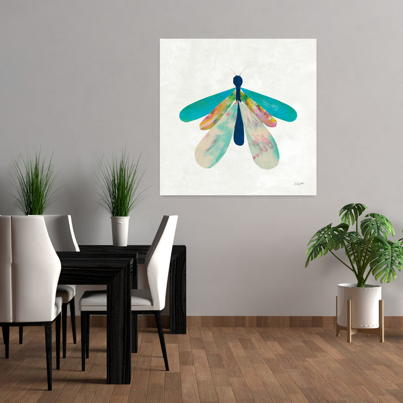 Collage insectes V, papillon contemporain, H 36 po x l 36 po