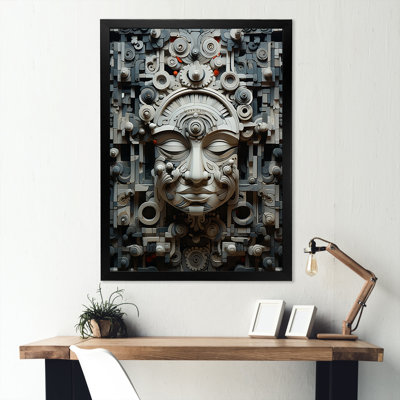 Minimalisme, art indien, masque sur toile