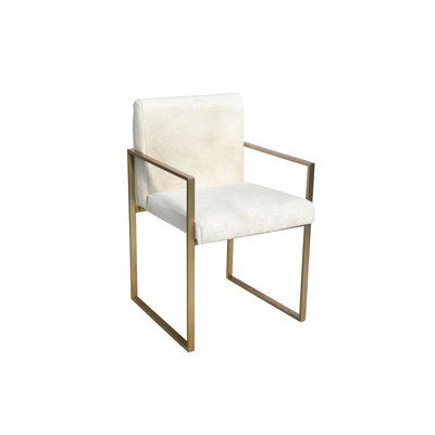 Stainless Steel Grey Cowhide Chair