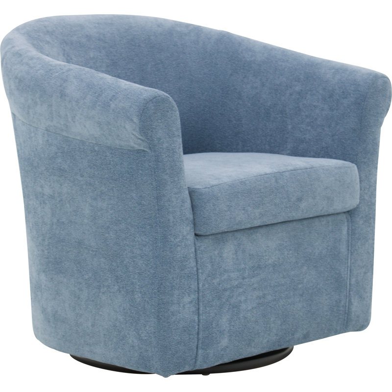 Anstett Upholstered Swivel Barrel Chair, Chloe Sky