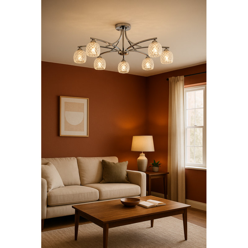 Maple Glass Semi Flush Mount