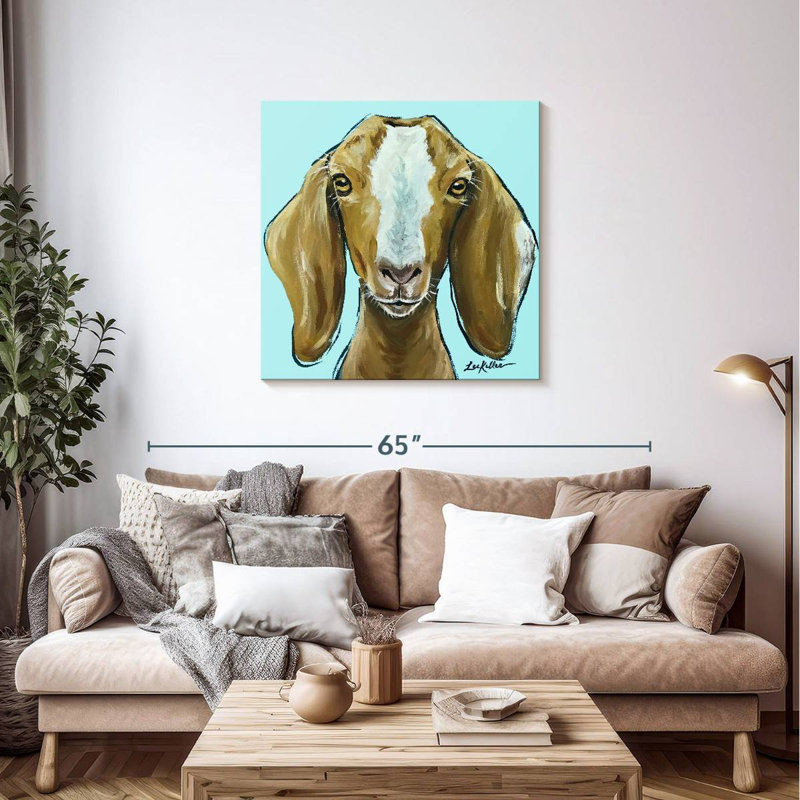 Brampt chèvre carré bleu, H 36 po x l 36 po