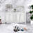 Elegant 60" Double Vanities With Ceramic Sink, Solid Wood Mdf, Vintage Style