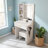 Makeup Vanity Table With LED Mirror And Stool-1265760554-1265760553