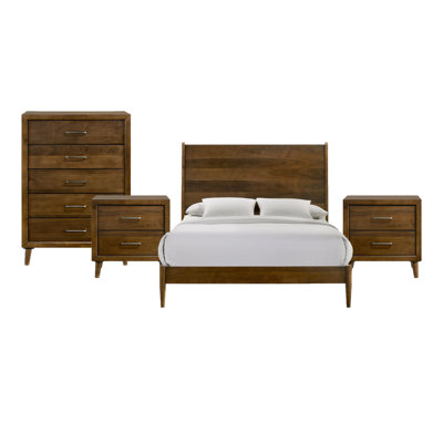 Bilski Queen 4PC Bedroom Set In Walnut