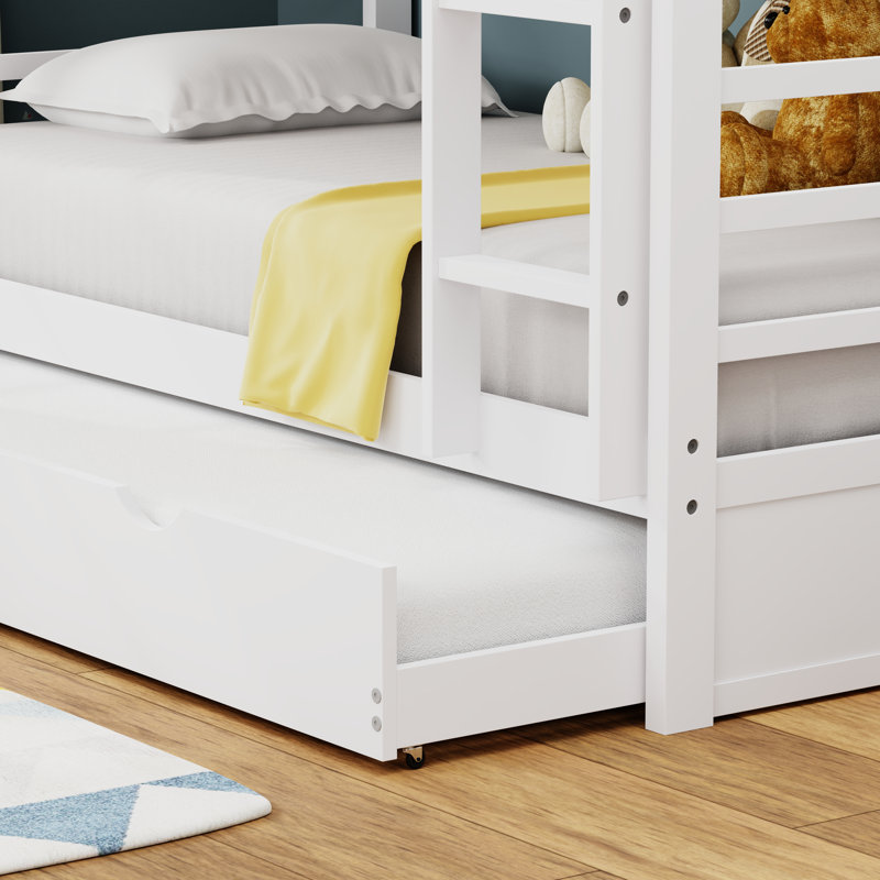 Kips Bay Solid Wood Twin Over Twin Bunk Bed and Trundle, White