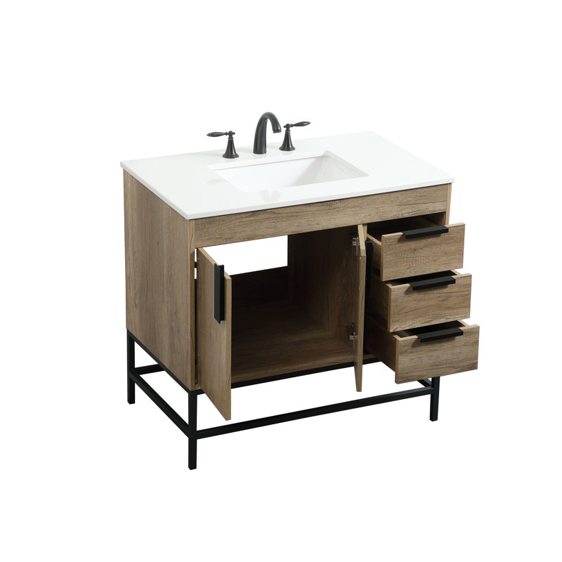 Ensemble de meuble-lavabo simple 36 po Eugene, Chêne naturel