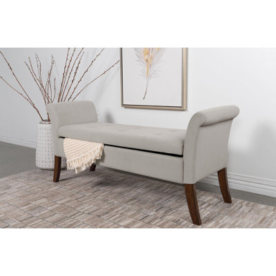 Banc de rangement rembourré en velours Jedu