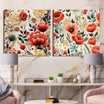 Brookhaven - Floral Square Collage Set Of 2