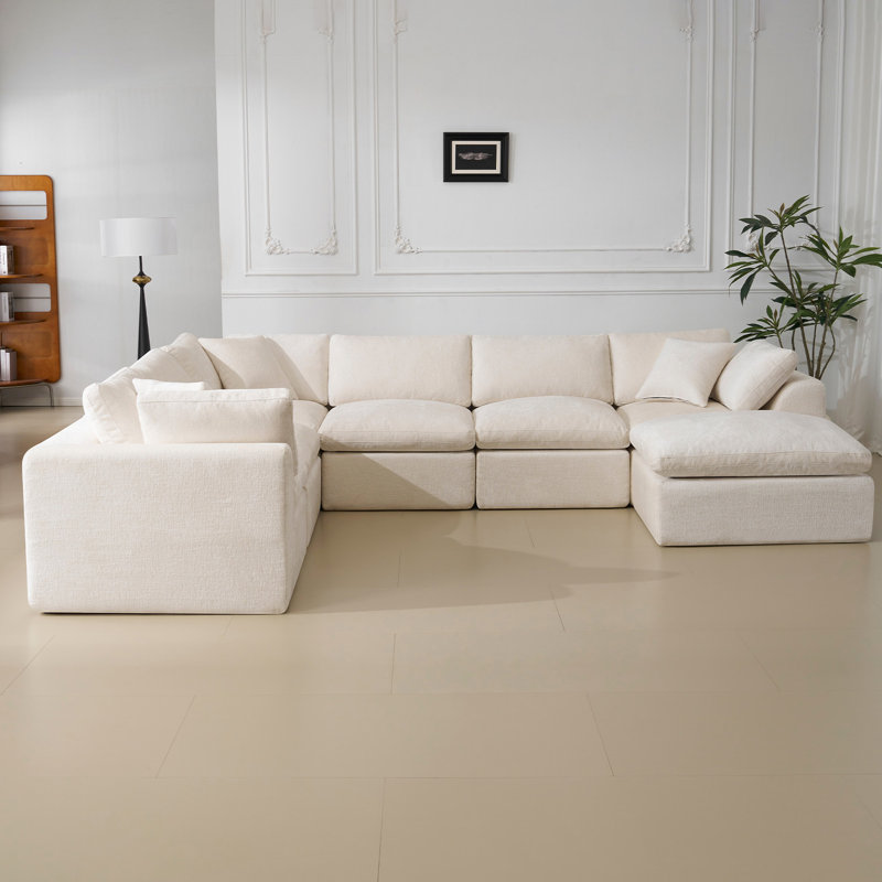 Canapé modulaire surdimensionné à 7 places avec canapé en U et repose-pieds