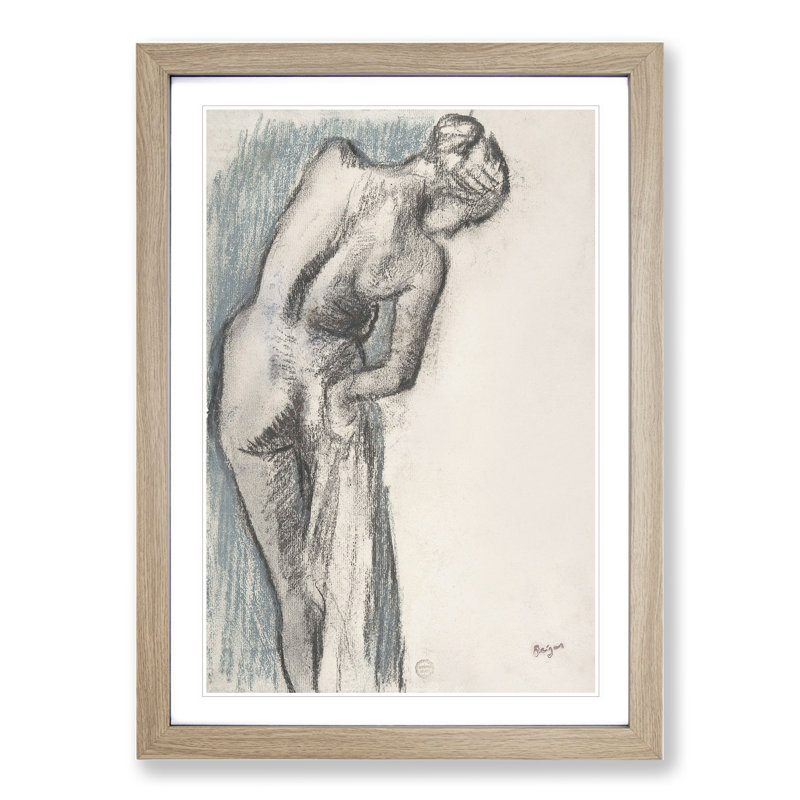 Study of a Nude Woman Vol.1 by Edgar Degas - Framed Print, Oak Framed, 36cm H x 27cm W x 2cm D