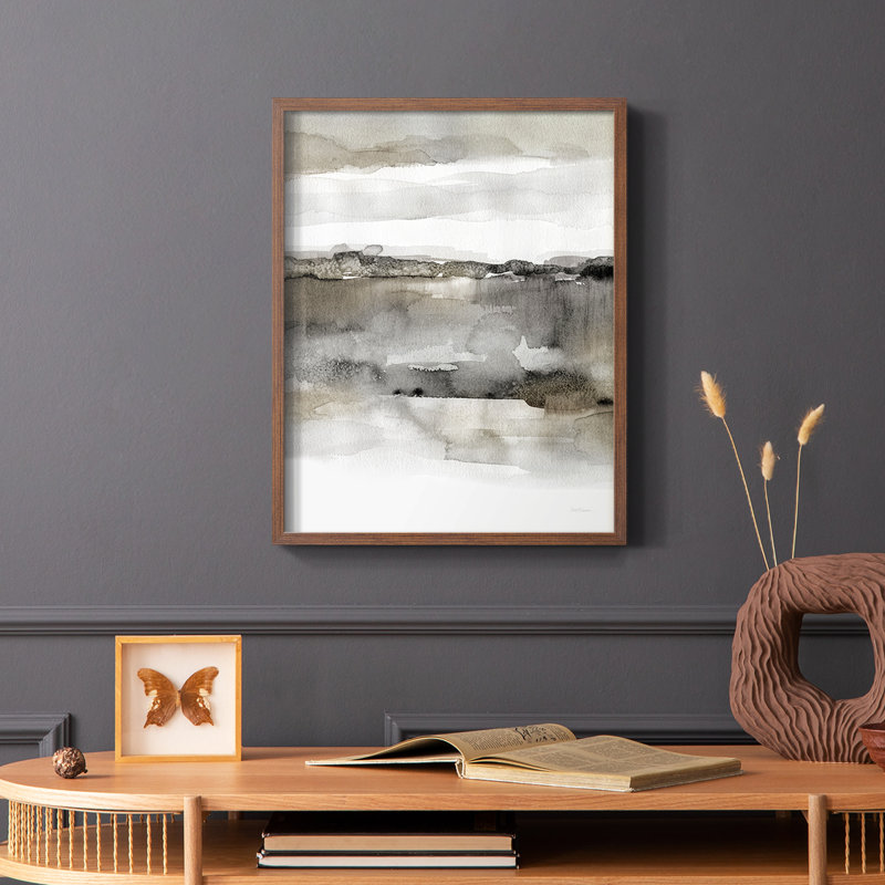 Neutral Harmony Framed Print - Solid Wood, Brown, 20" H x 16" W