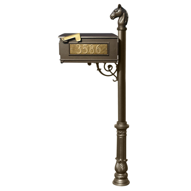 Lewiston Mailbox with Post Included, Bronze
