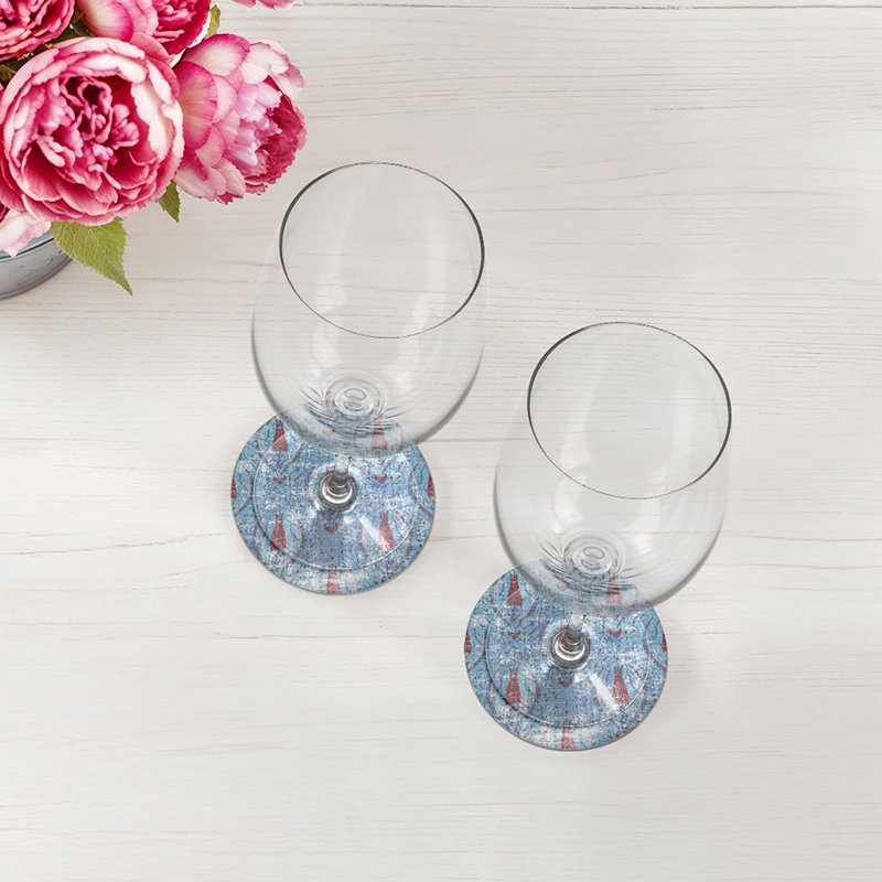 Sous-verres ronds Byzantine, Bleu
