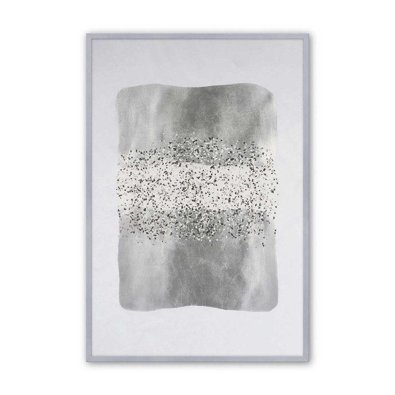 Imprimé pluie métallique II, H 15,25 po x l 12,25 po, Chrome poli
