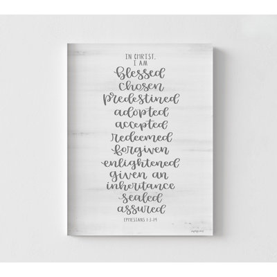 In Christ, Large Ephesians 1:3-14 Print, Ephesians Bible Verse Poster, Christian Gift Idea, Blessed Gift For Grandma, Birthday Gift Idea