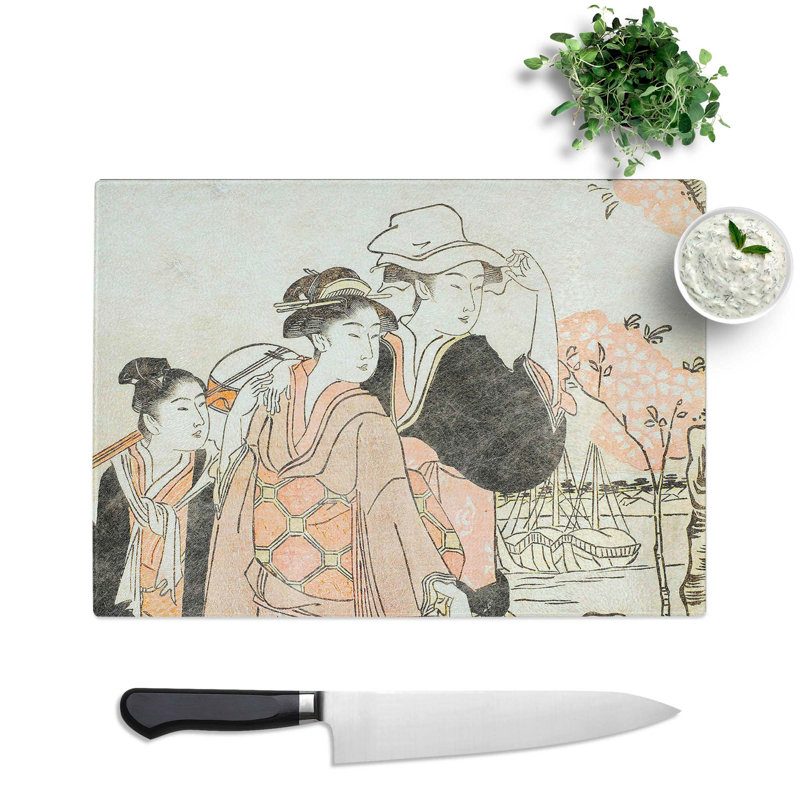 Tempered Glass the Third Month by Chobunsai Eishi Chopping Board, 39 cm x 28.5 cm