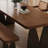 Brown Rectangular Solid Wood Slab Dining Table-953737650