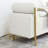 Upholstered Linen Storage Bench With Cylindrical Arms & Long-Lasting Wooden Frame - White For Bedroom, Living Room, Hallway And Robust Iron Legs Hallway, Room-1518793726