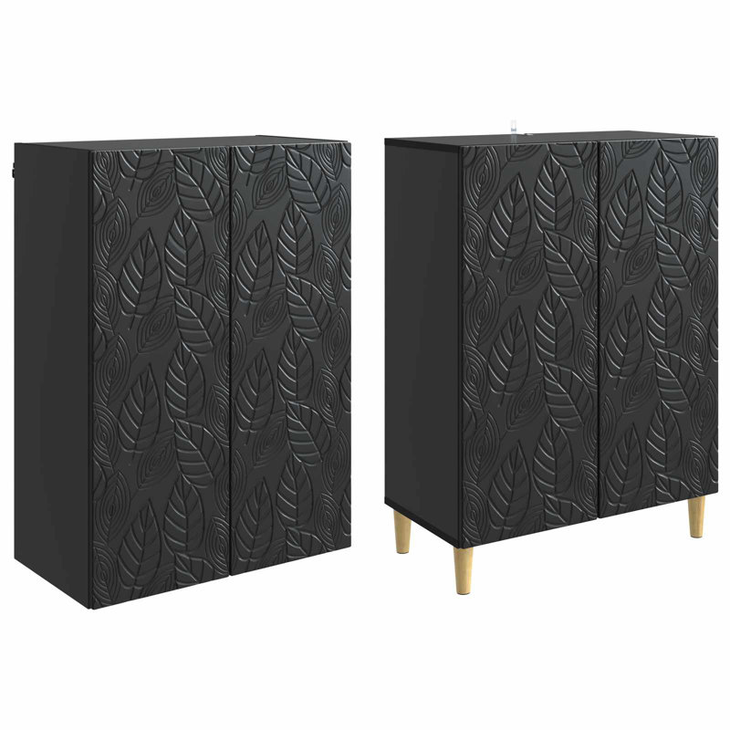 4 -Door 4 -Shelf Storage Cabinet, Black